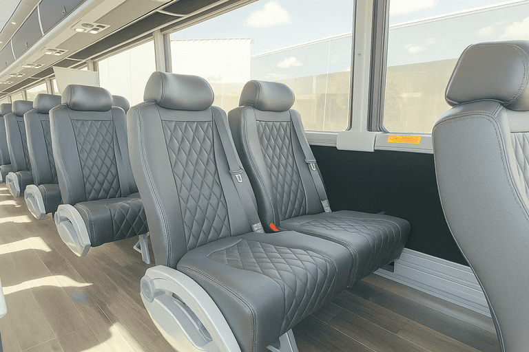 interior of Santa Ana Coach Bus Service charter bus