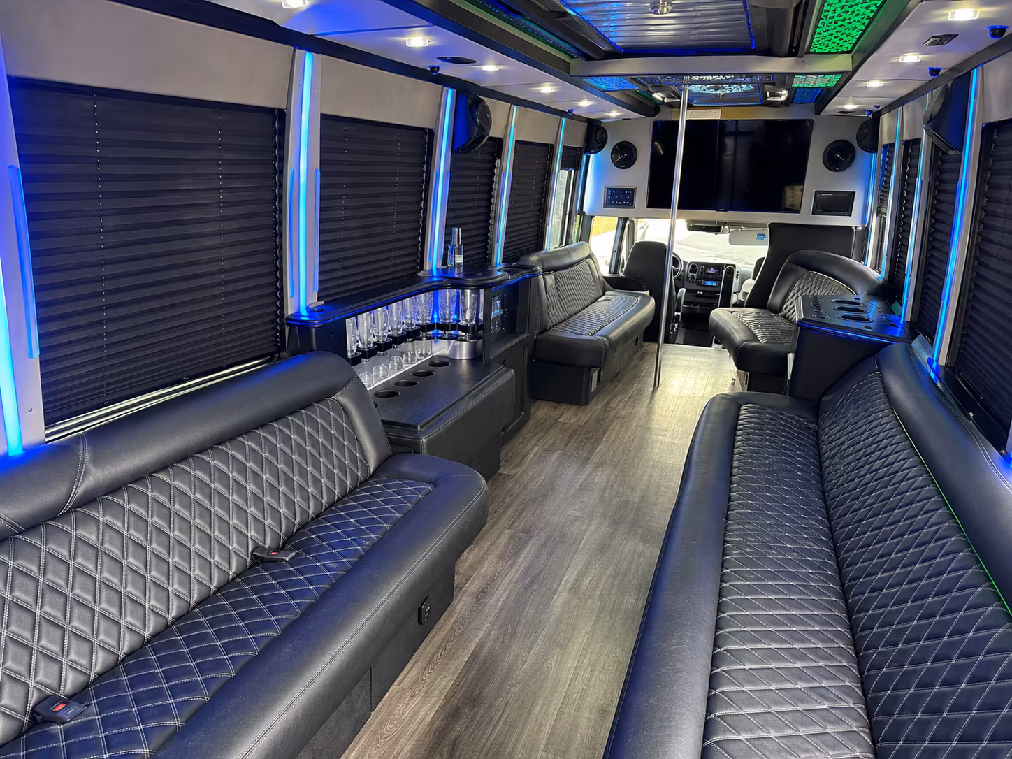 bridal party bus rentals for the wedding morning pickup in santa ana