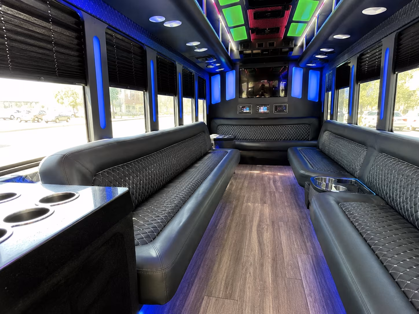 santa ana 15 passenger party bus inside