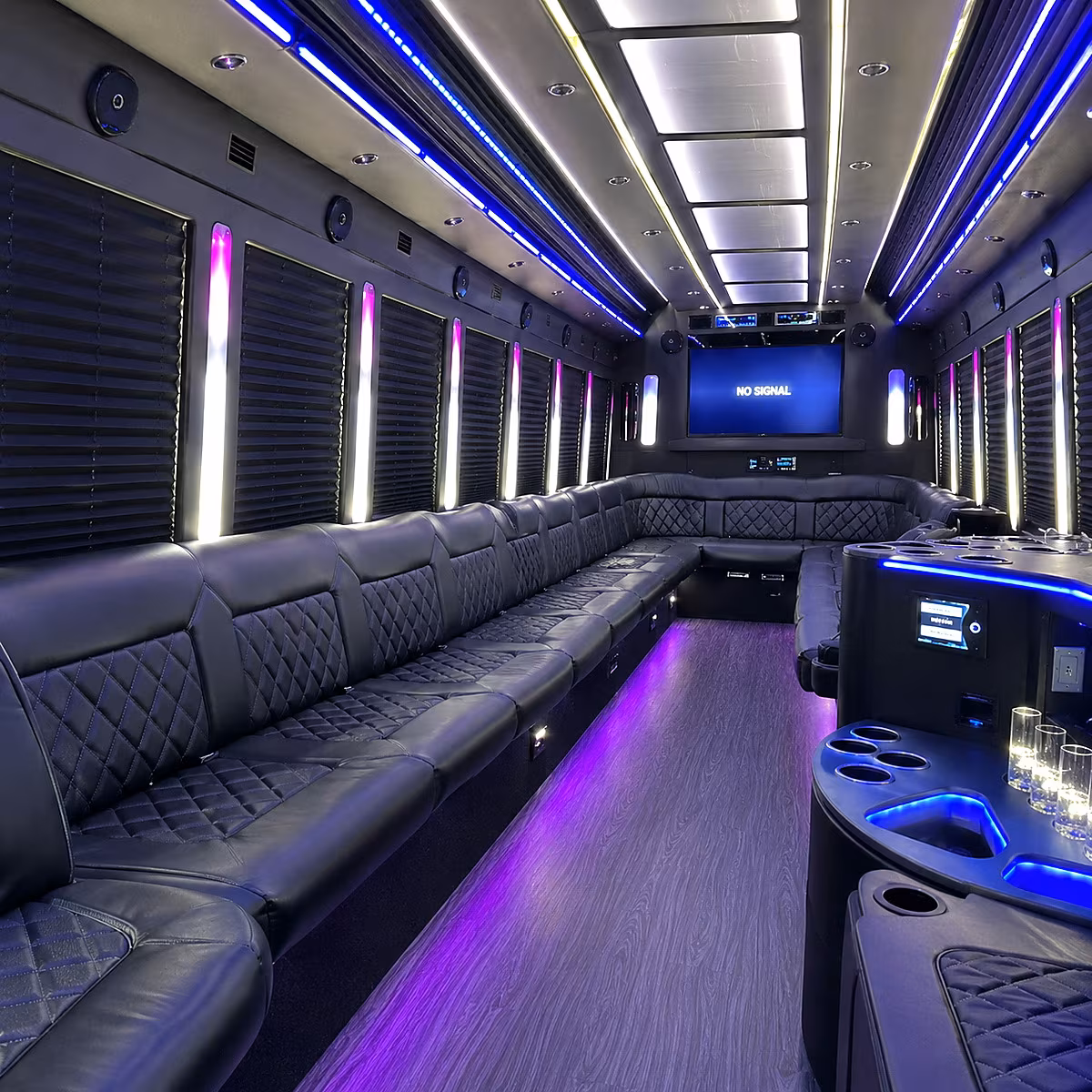 santa ana 30 passenger party bus inside