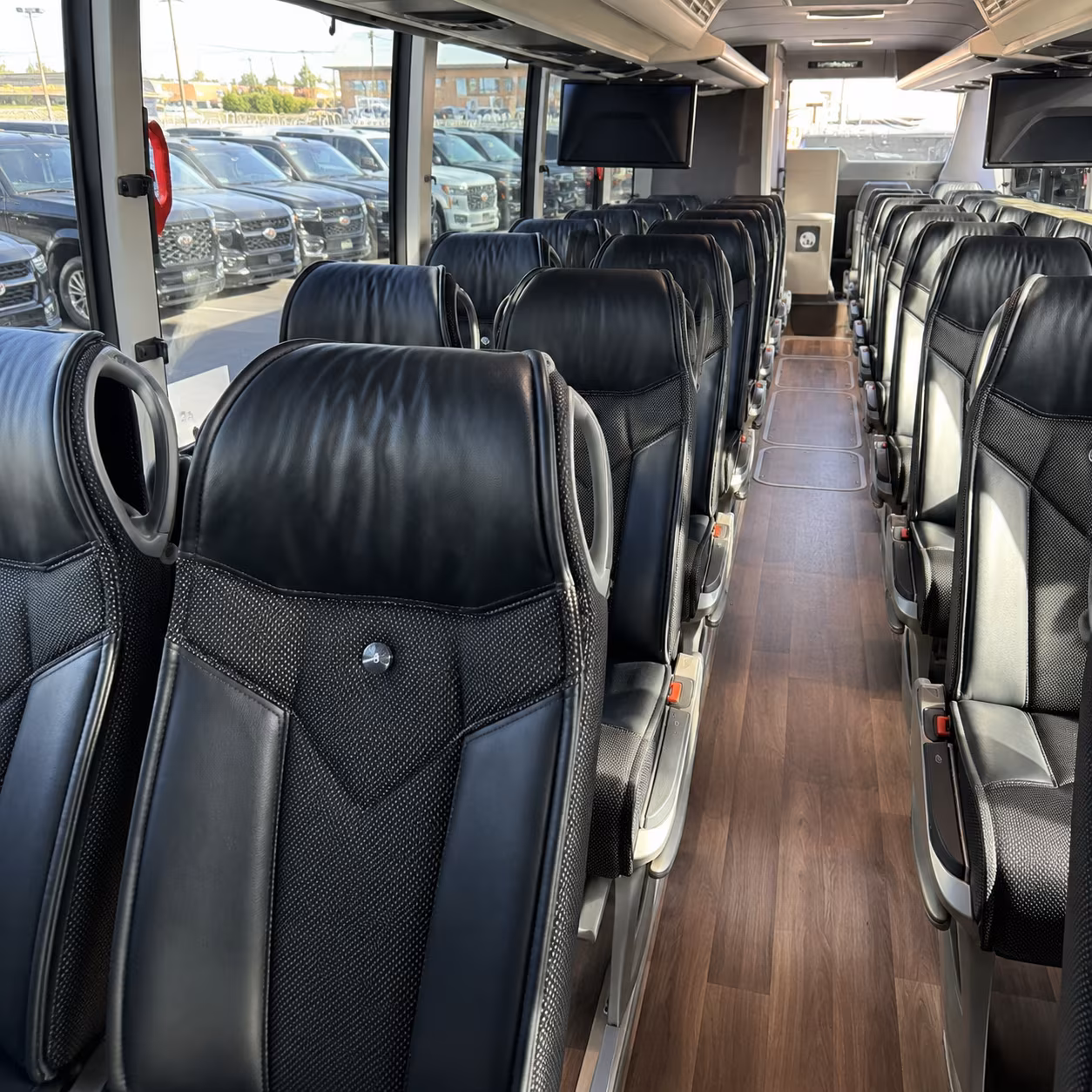 santa ana 56 passenger charter bus inside