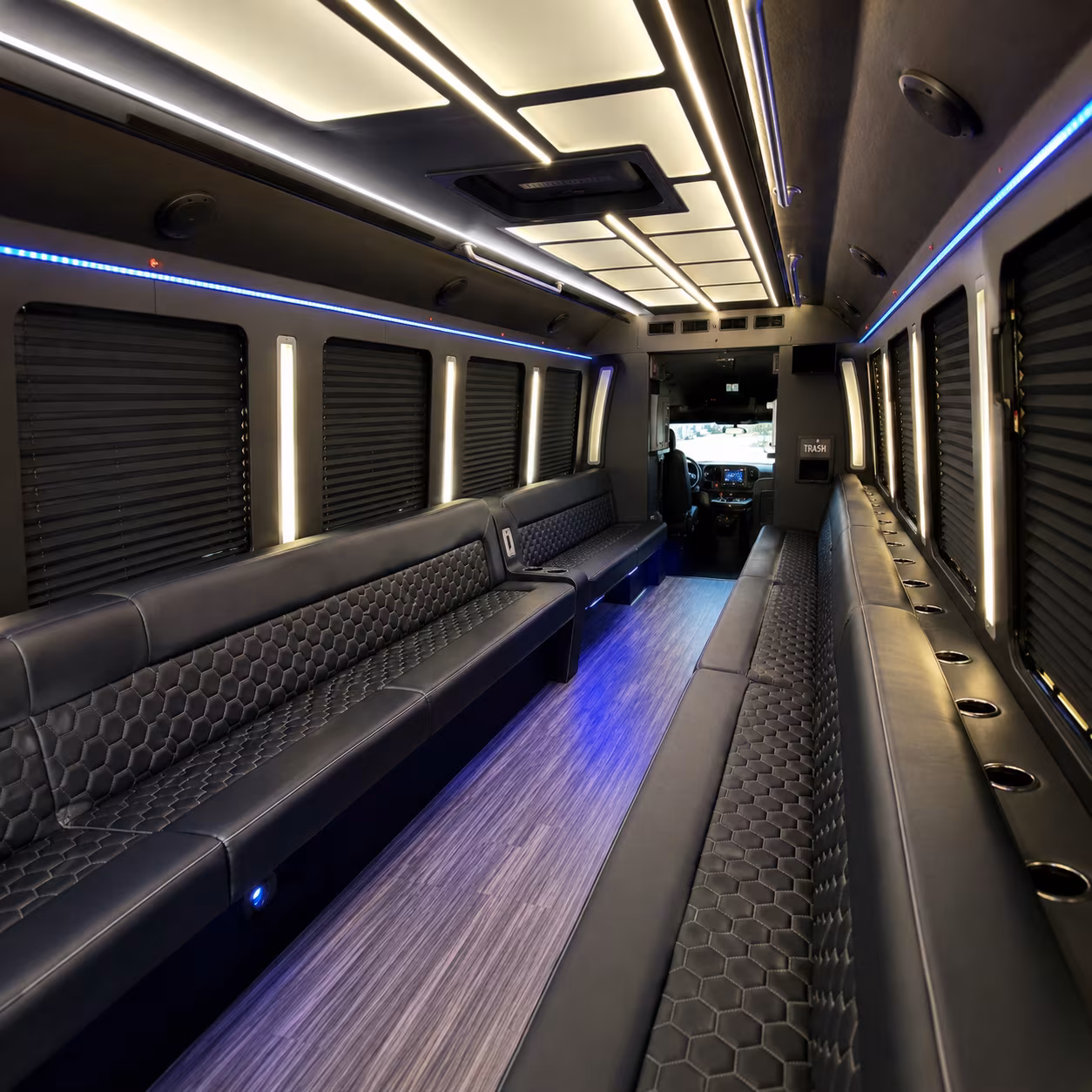 santa ana party bus rental interior
