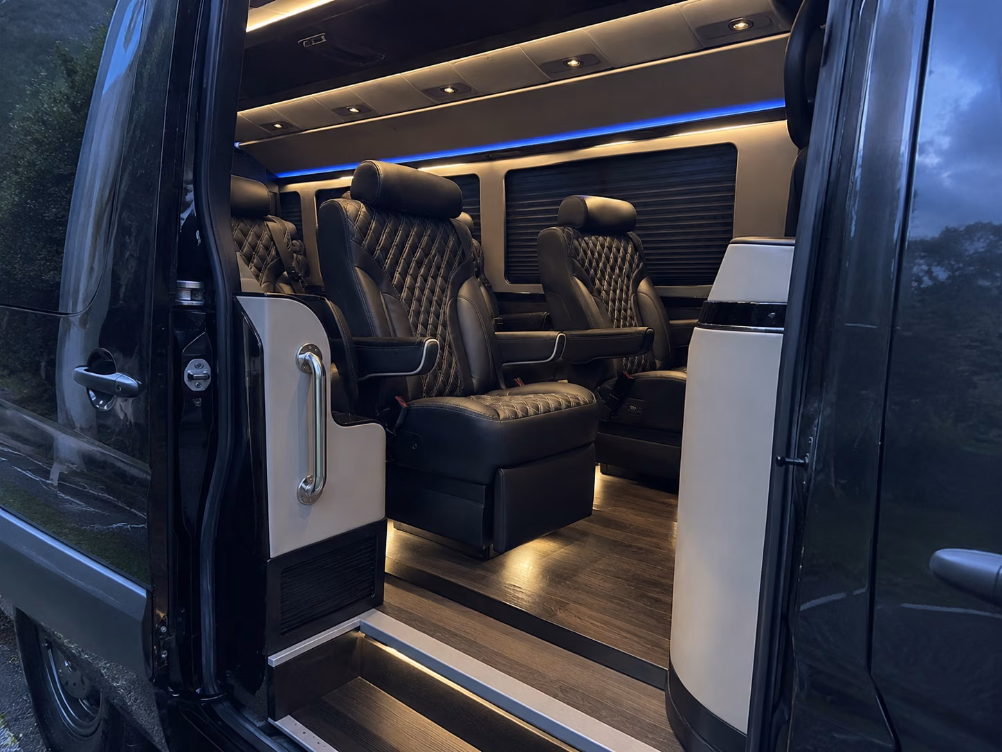 santa ana private event transportation onboard seating